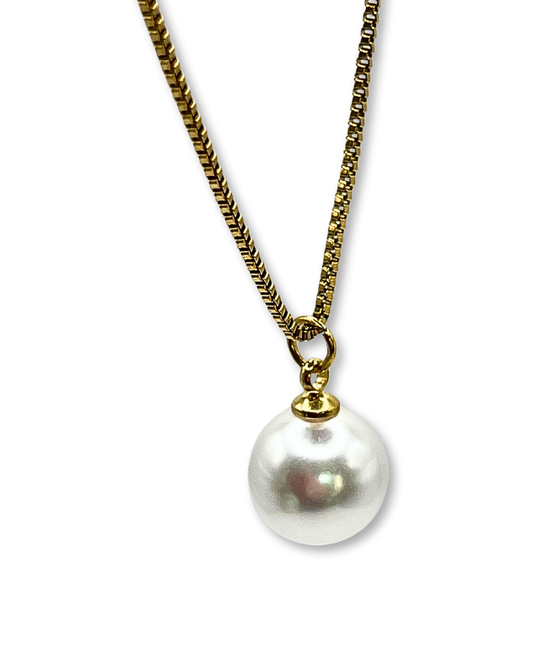 Goudkleurige ketting met imitatieparel