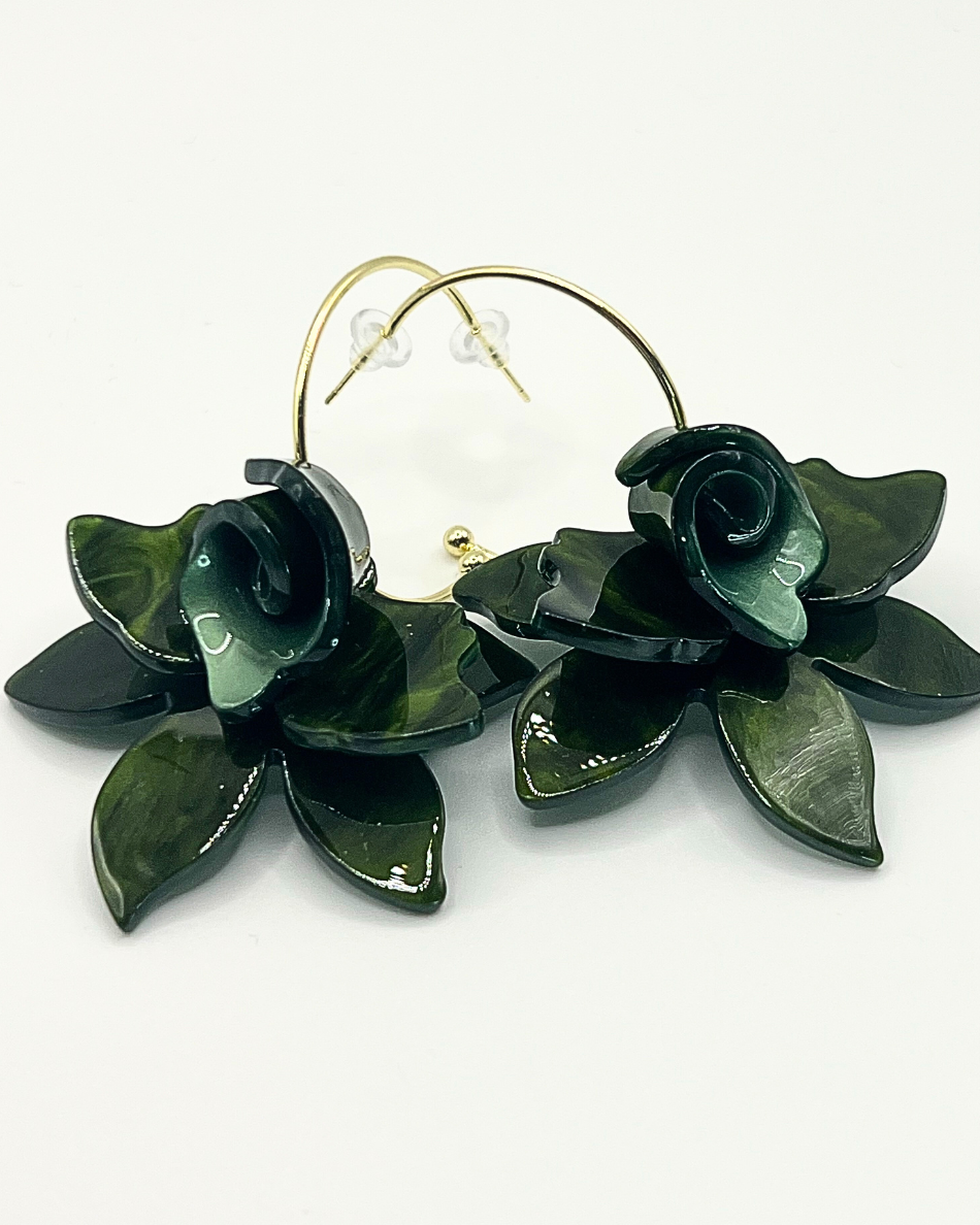 Orchidee oorhangers in groentinten