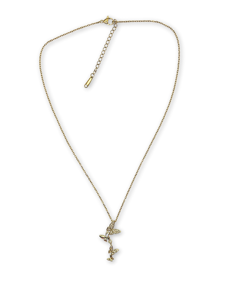 Ketting goudkleurig met vlinders