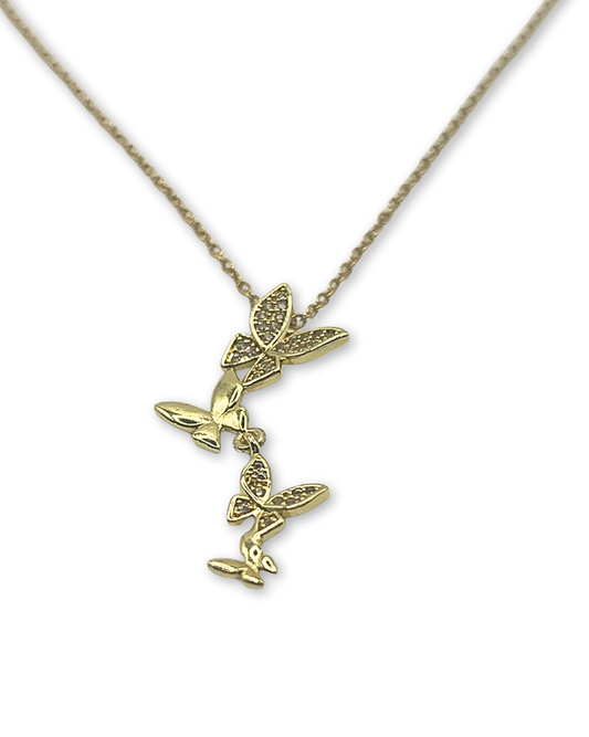 Ketting goudkleurig met vlinders