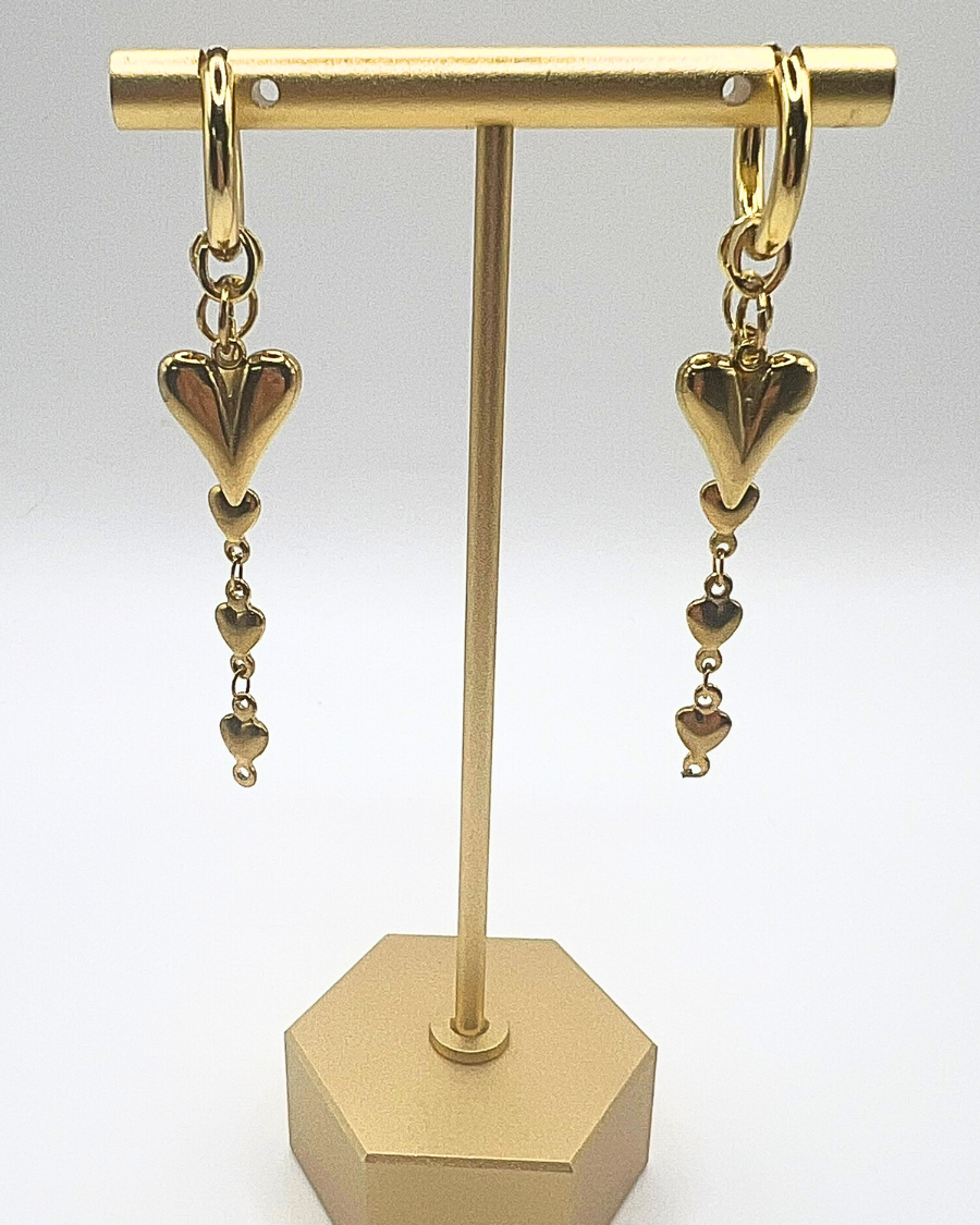 Gouden hart oorhangers