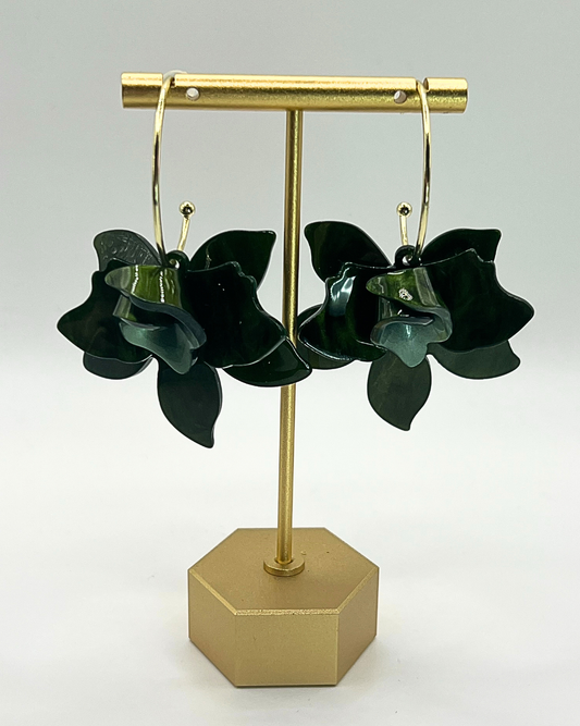 Orchidee oorhangers in groentinten