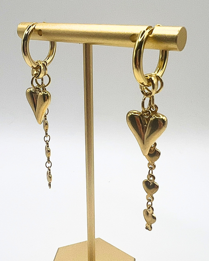 Gouden hart oorhangers
