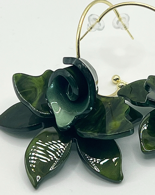 Orchidee oorhangers in groentinten