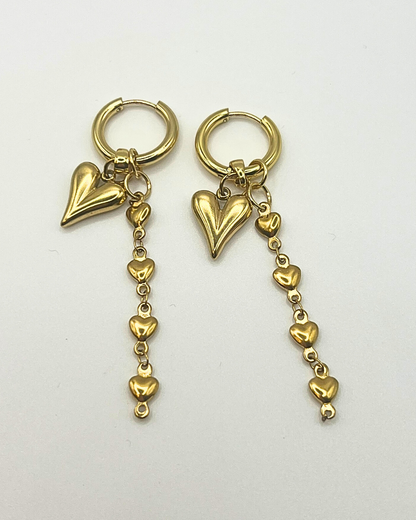 Gouden hart oorhangers