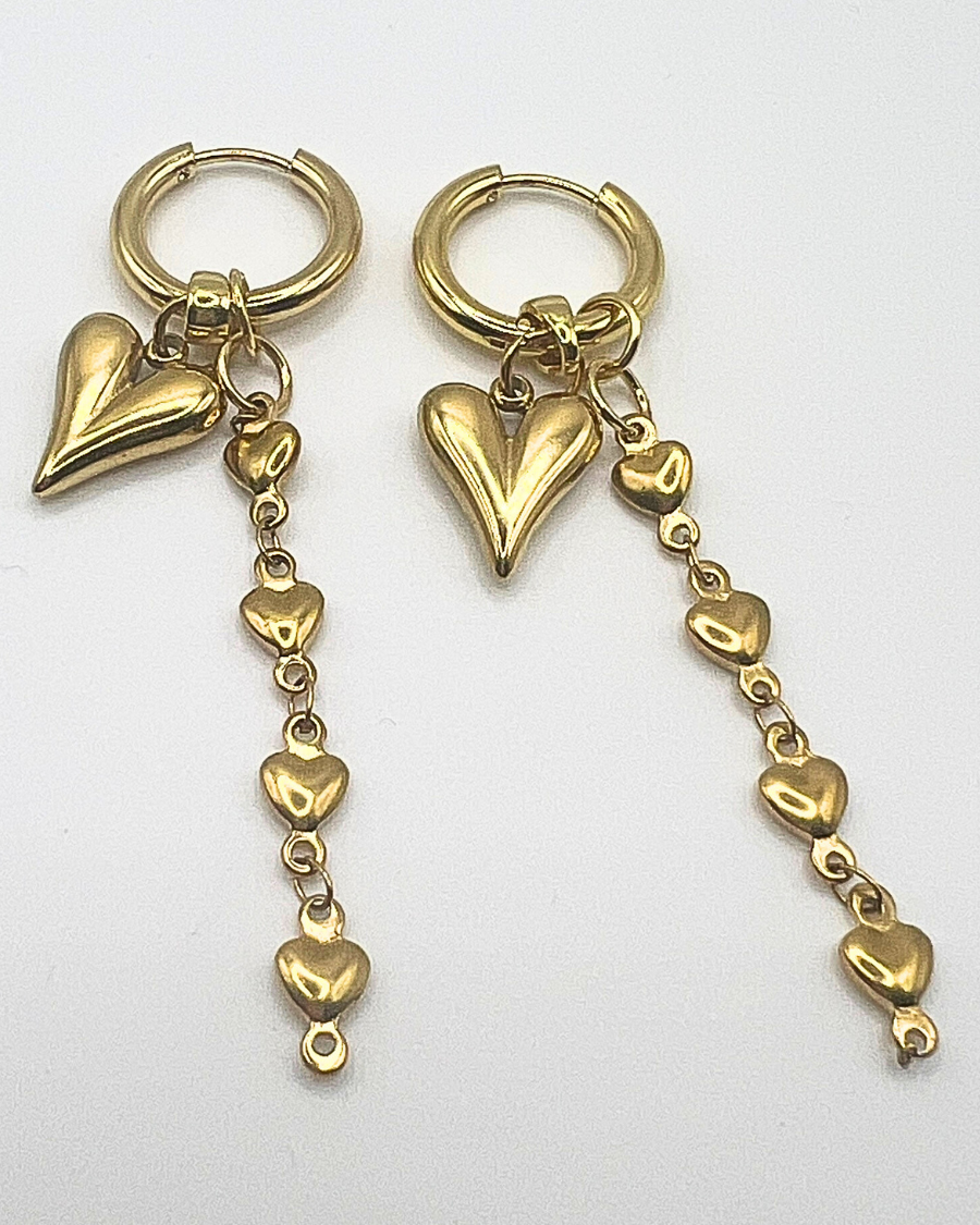 Gouden hart oorhangers