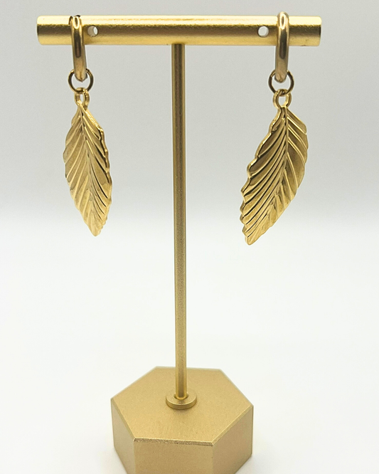 Golden leaf oorbellen