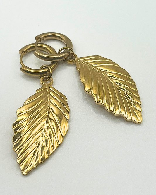 Golden leaf oorbellen