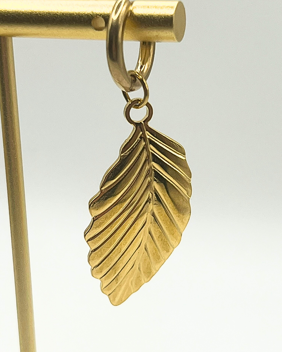 Golden leaf oorbellen