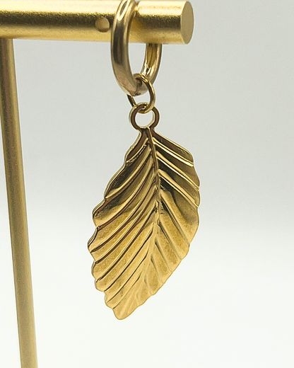 Golden leaf oorbellen