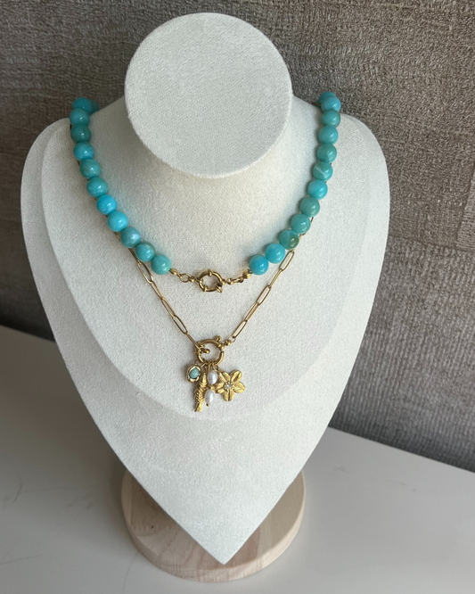 Kettingset met bedels en kralen